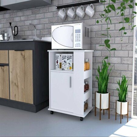 DEPOT E-SHOP Munich Lower Microwave Pantry Single Door Cabinet, White DE-MLB4228